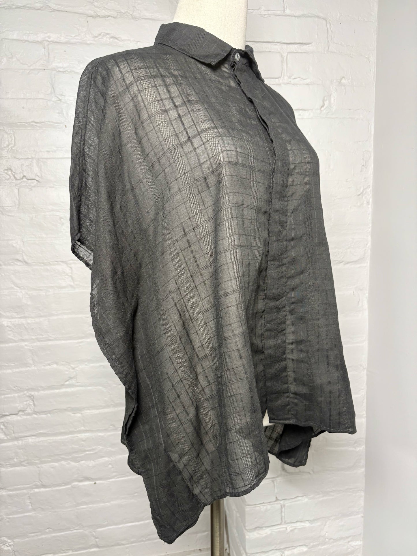 Women Size S Billy Reid Black Solid Cotton Shirt