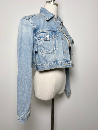 Women Size S PURPLE BRAND Light Blue Denim Style No. 6002 Jacket