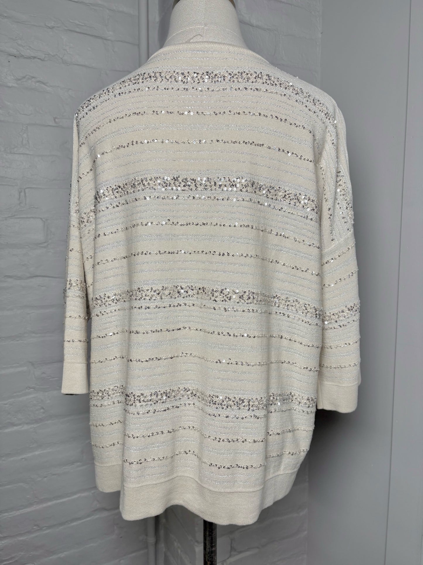 Women Size 42 Amina Rubinacci Cream Sequins Top