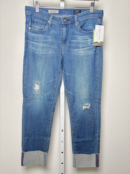 Women Size 28 Adriano Goldschmied Metallic Blue Distressed Denim NWT Jeans