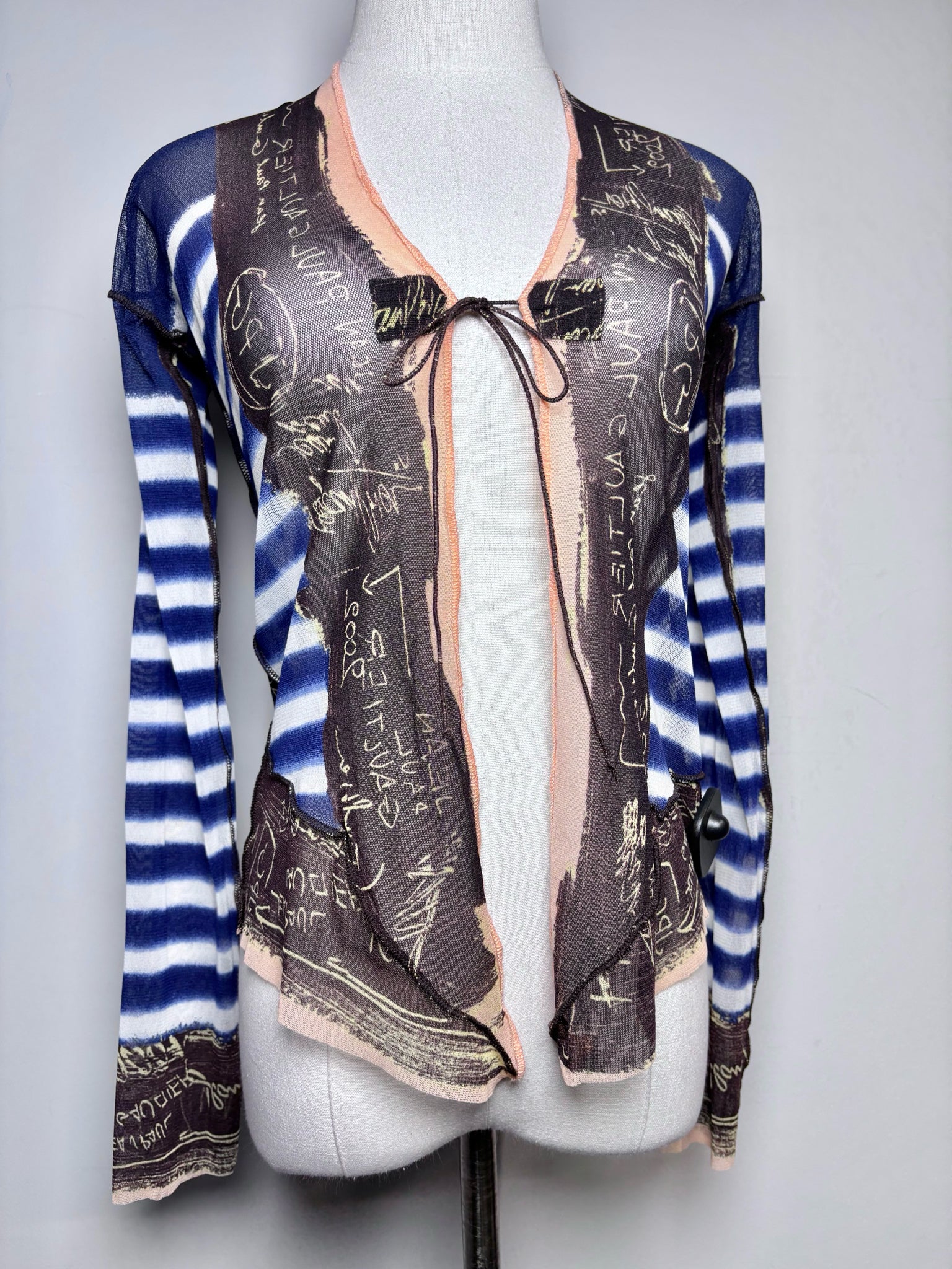 Women Size S (Estimate) Jean Paul Gaultier Blue, White Striped 2