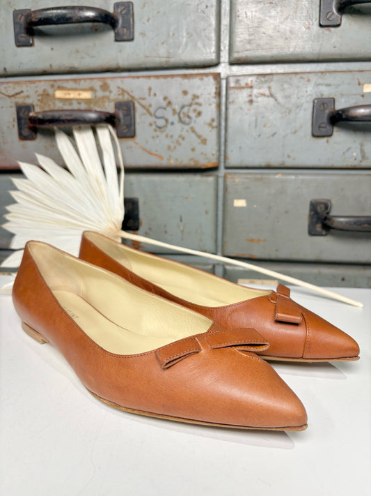 W Shoe Size 41 (10, US) Sarah Flint Cognac Vachetta Leather Flats