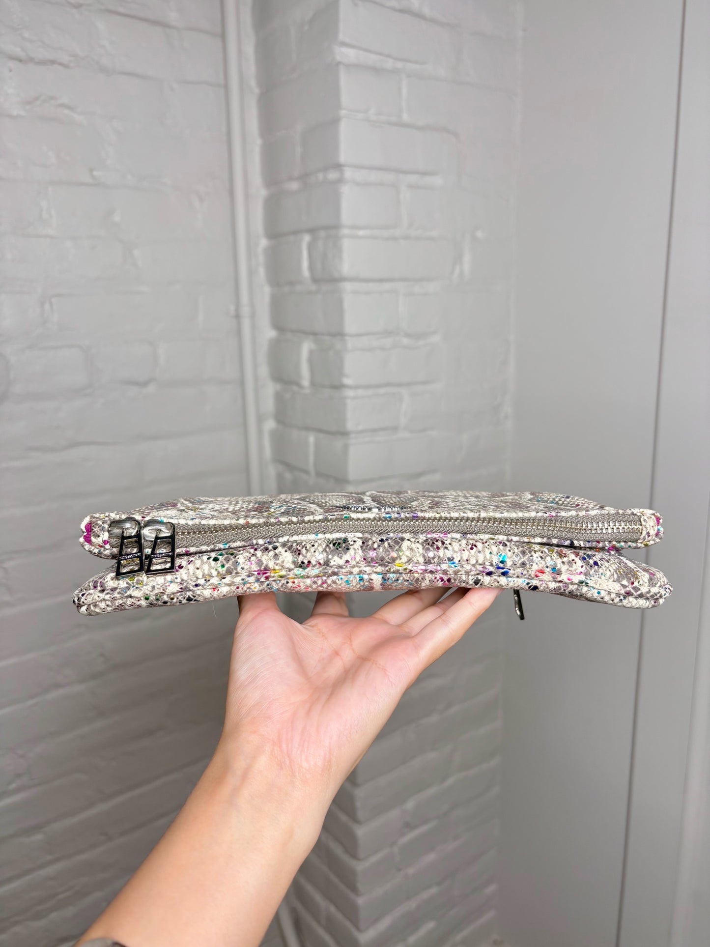 Zadig & Voltaire Snakeskin Print Leather Multi-Color Cowhide Purse