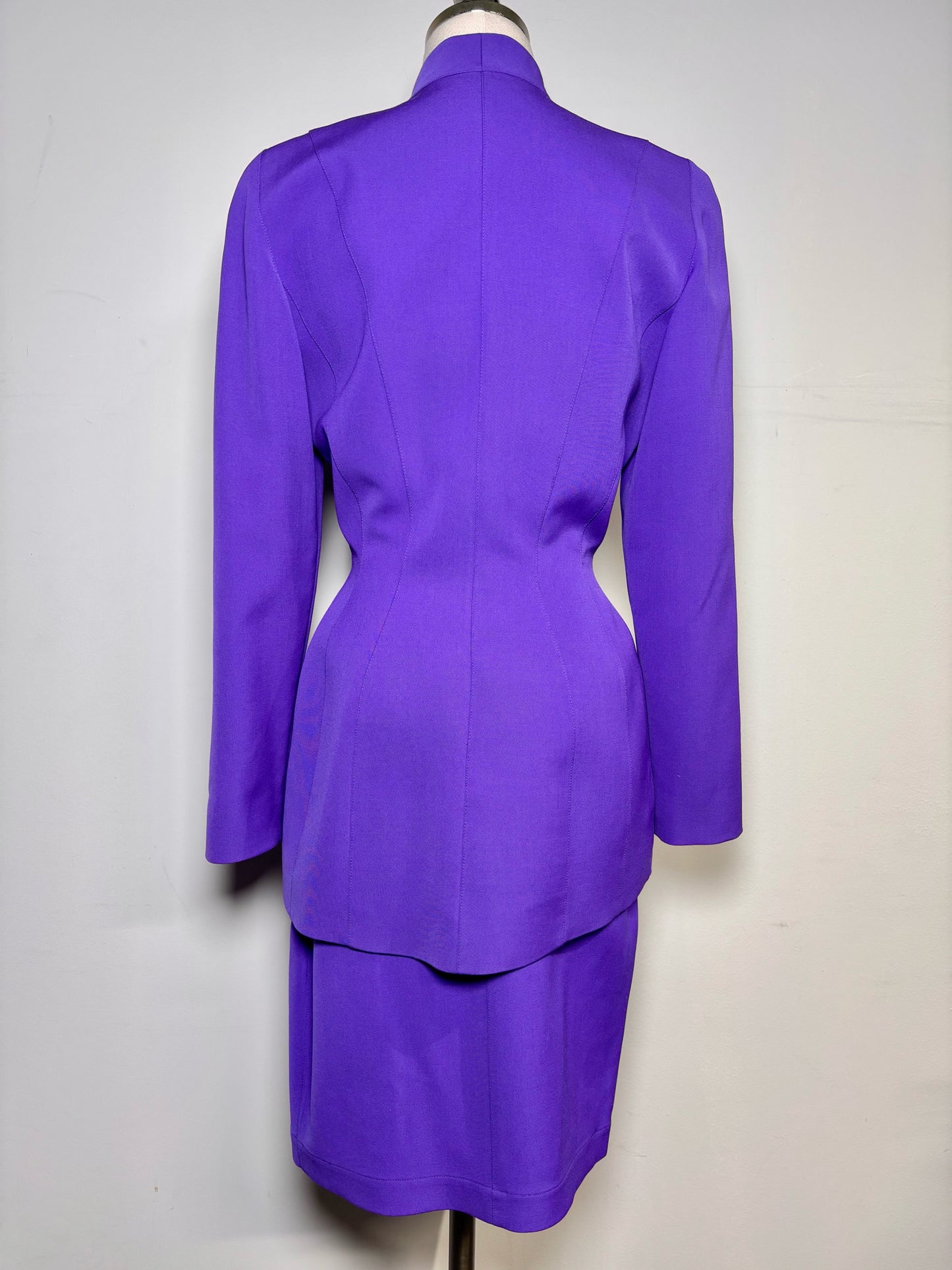 Women Size 36 (4 US) Thierry Mugler Paris Purple Solid Vintage 2 Piece Set
