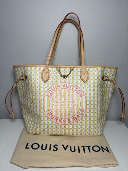 Authentic Louis Vuitton Neverfull MM Monogram Stamp Banane Authentic Pre-Owned Tote Bag with Pouch