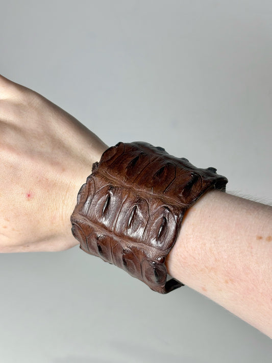 No Label Women's Crocodile Leather Pre-owned Bracelet