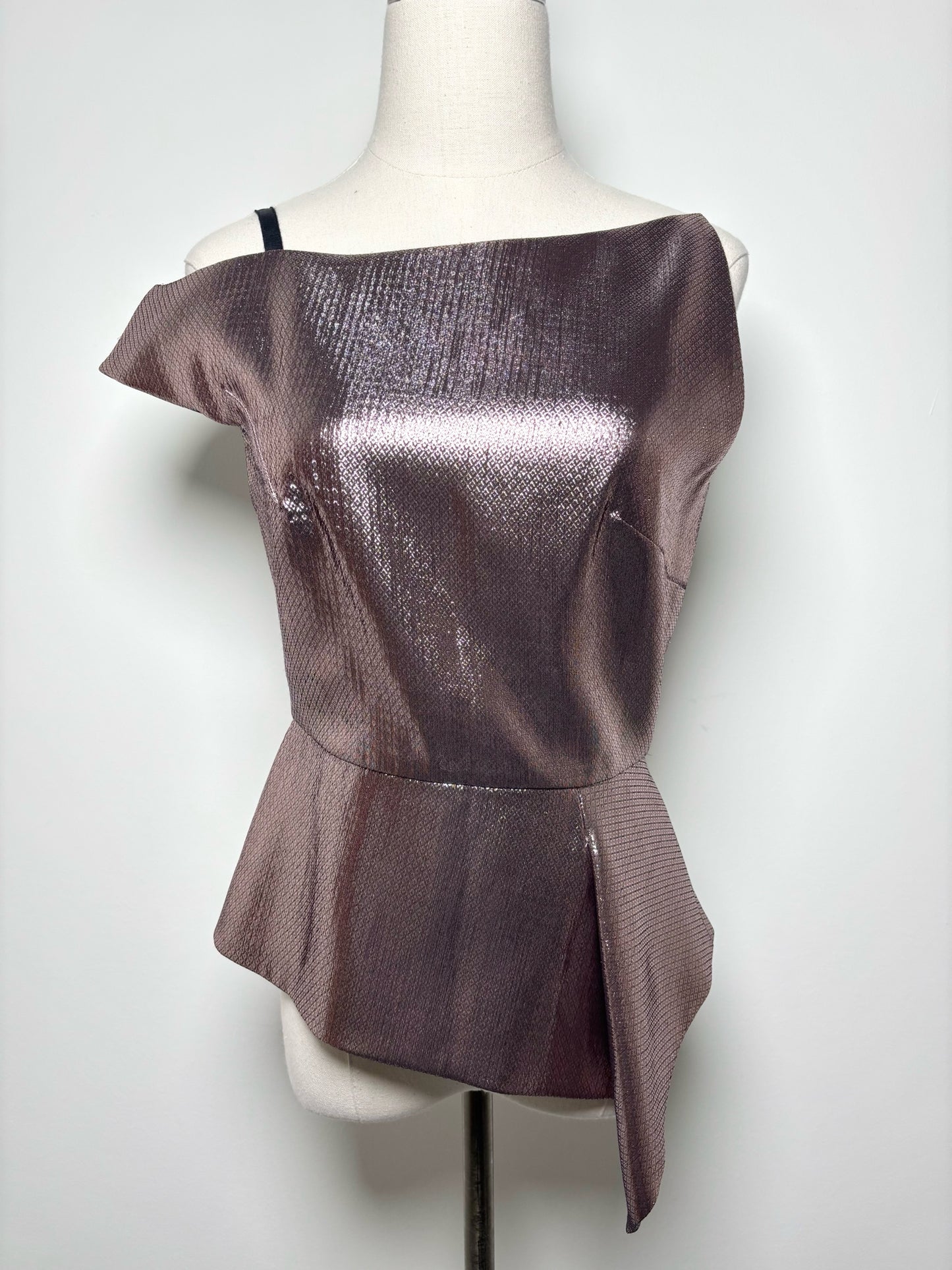 Women Size 6 Roland Mouret Metallic Pink Lame NWT Top