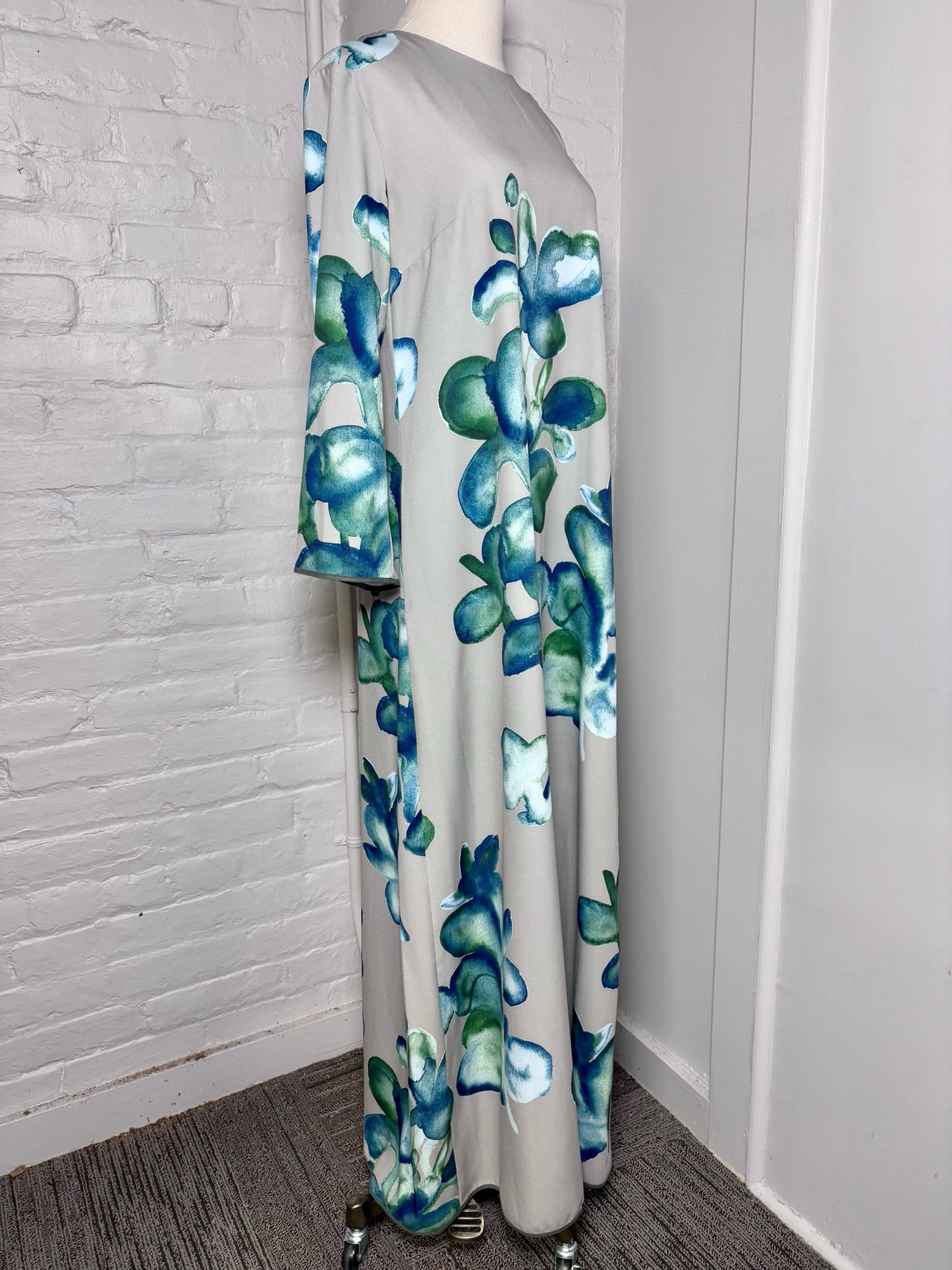 Women Size 40 Odeeh Gray Floral Cotton Blend Dress