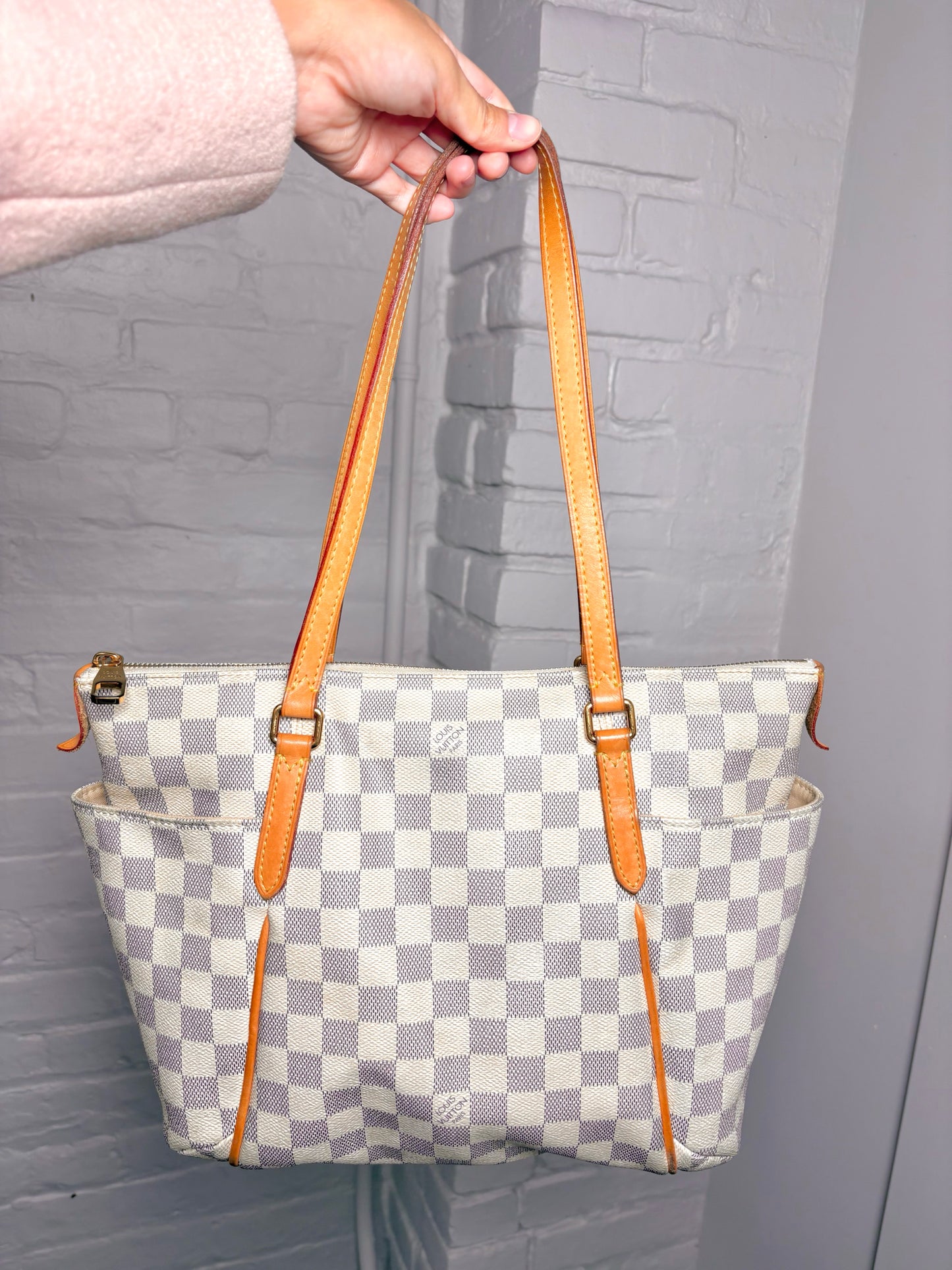Louis Vuitton Totally Damier Coated Canvas Cream Damier Azur PM Tote