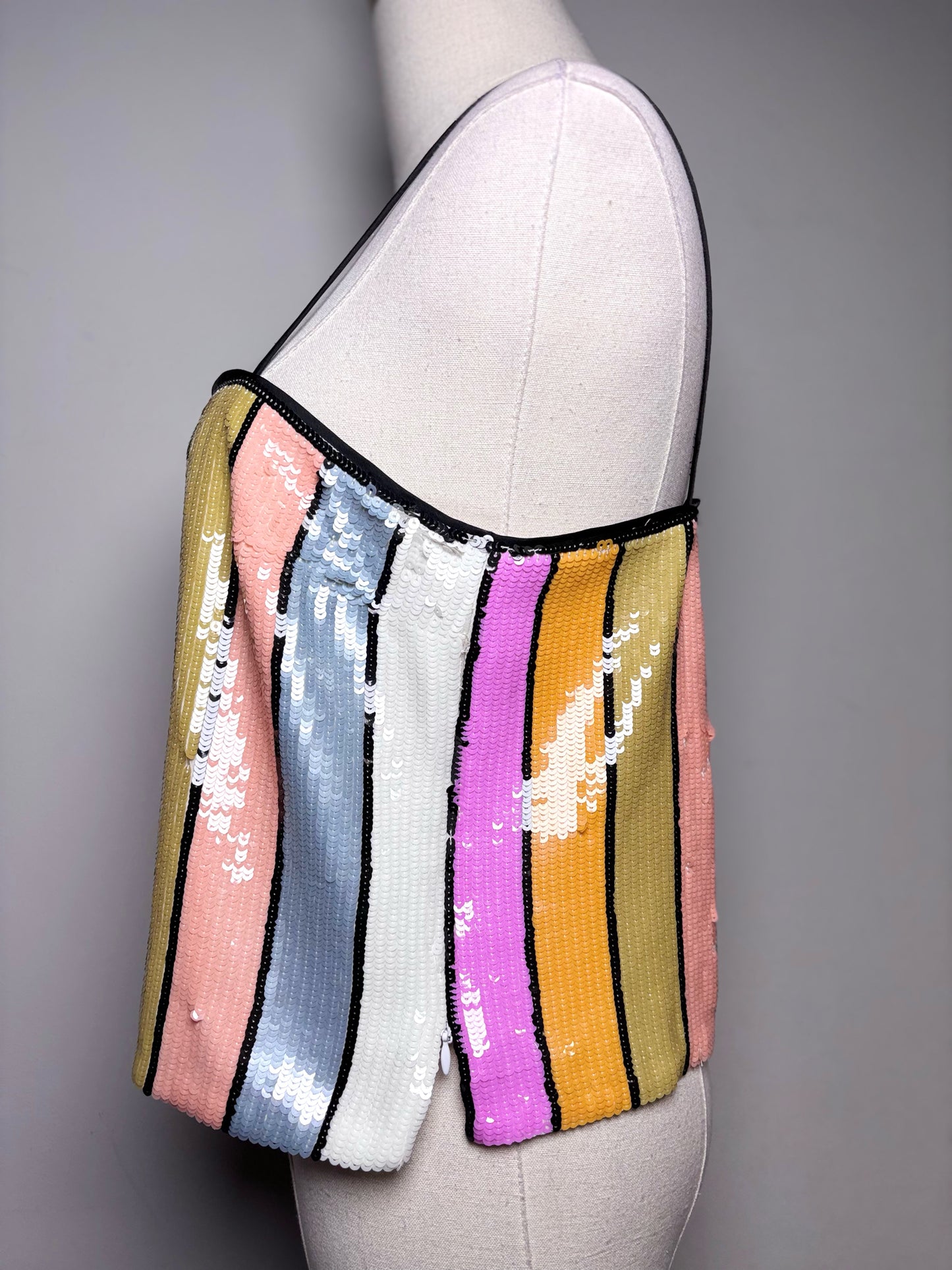 Women Size 8 Veronica Beard Multi-Color Vertical Stripes Top