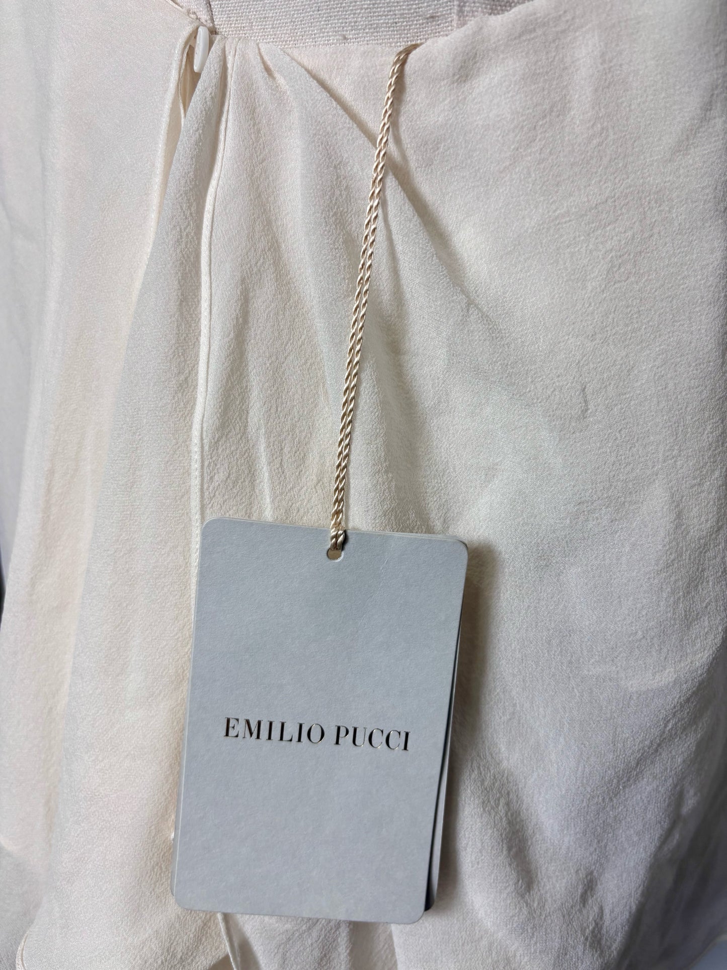 Women Size 10 Emilio Pucci Ivory One-shoulder Ruffled High Neck NWT Top