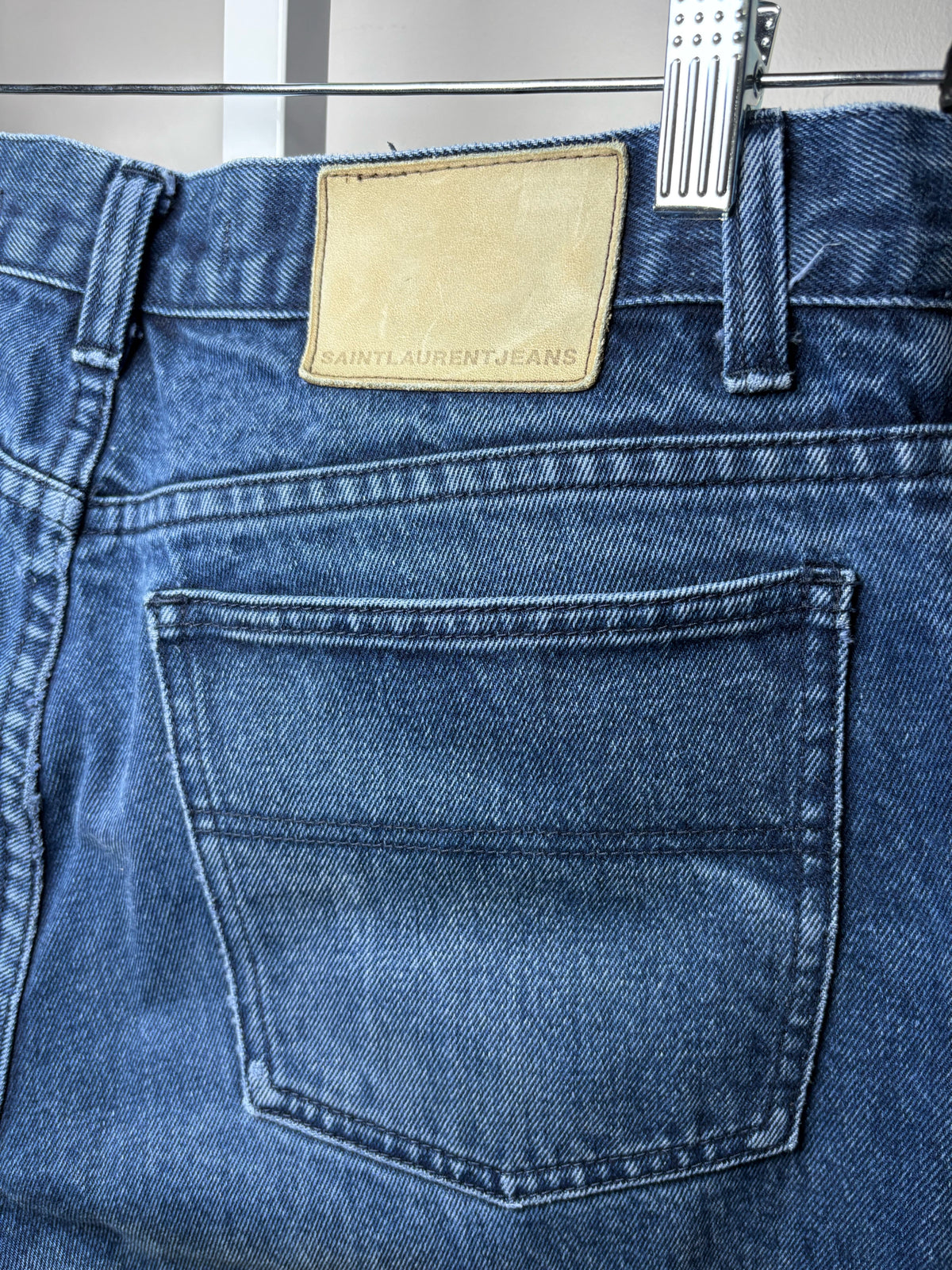 Men's Size 34 Saint Laurent Blue Pure Cotton Denim Pre-Owned Straight Leg Jeans