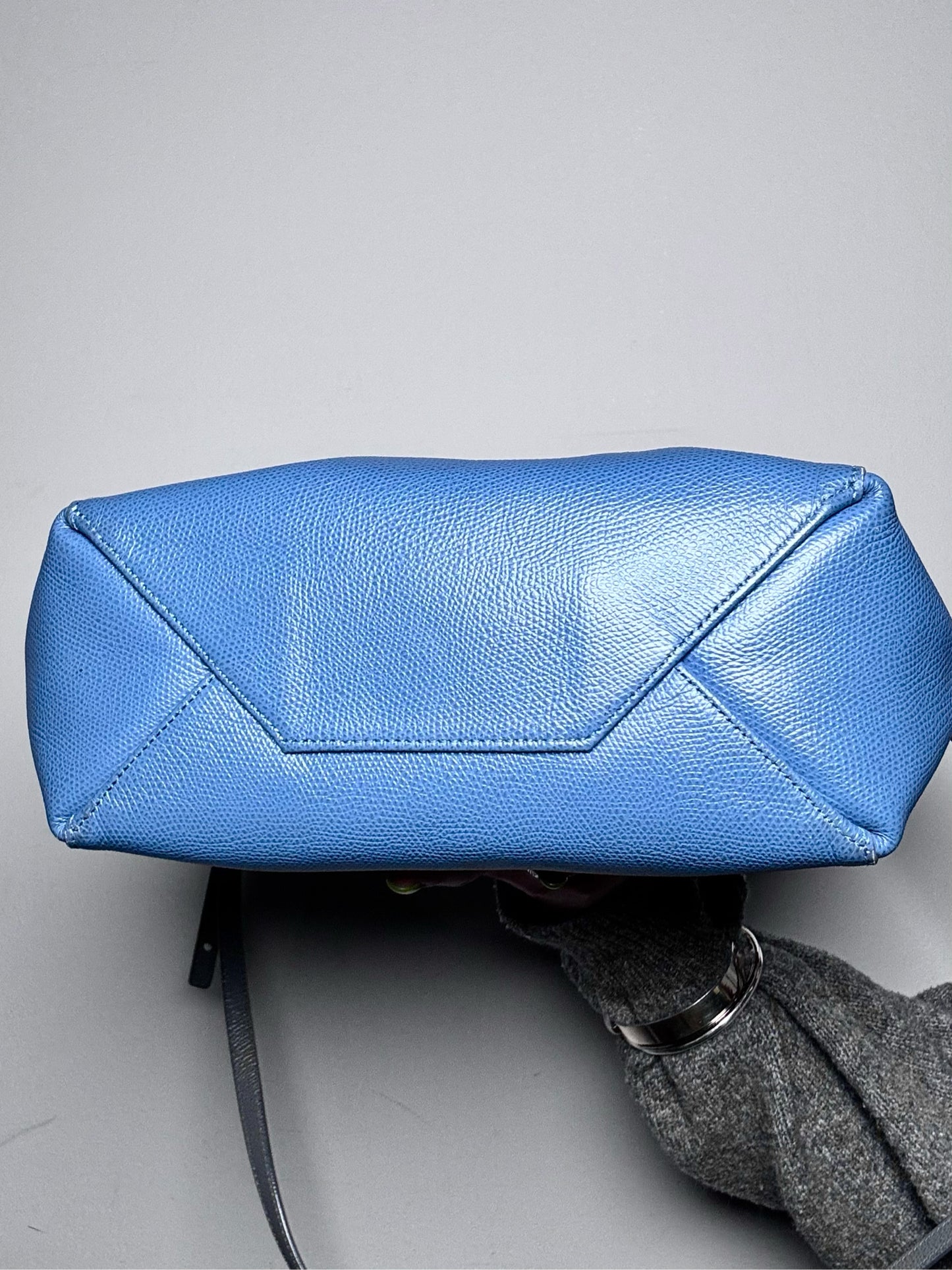 Leather Celine Colorblock Pre-owned Gray & Blue Calf Small Purse