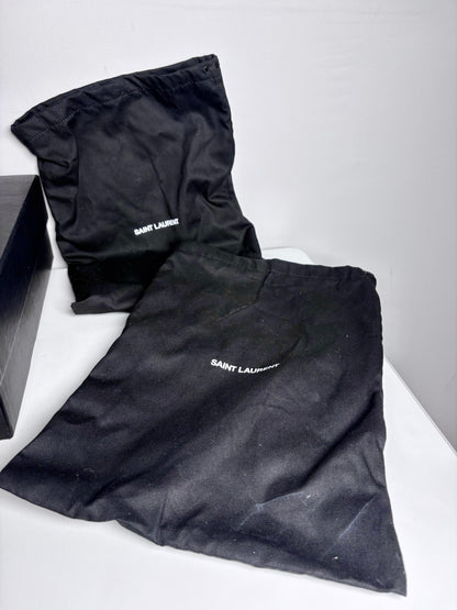 W Shoe Size 41 (10 - 10.5) Yves Saint Laurent Black Leather Calfskin Heels