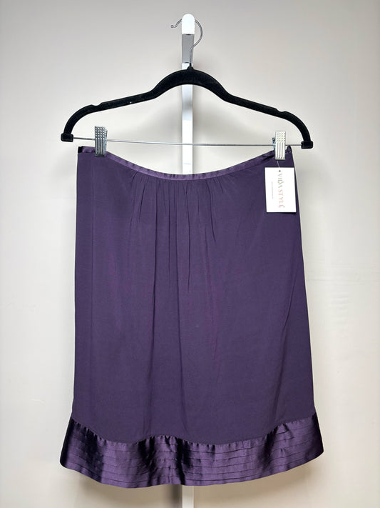 Women Size 6 Burberry Purple Silk Blend Pre-Owned Tiered Skirt