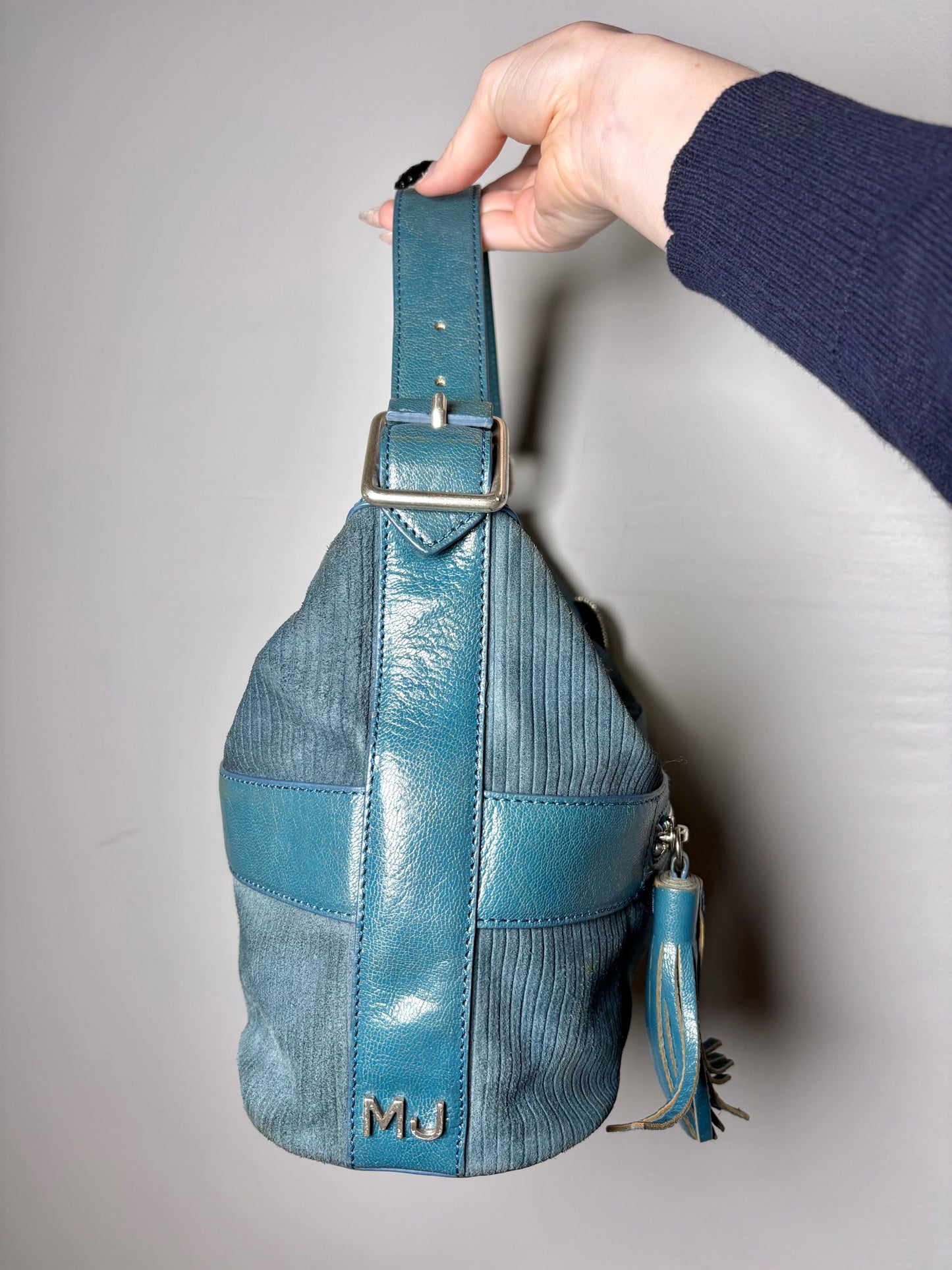 Marc Jacobs Solid Y2K Vintage Pre-owned Teal Fabric/Leather Shoulder Purse
