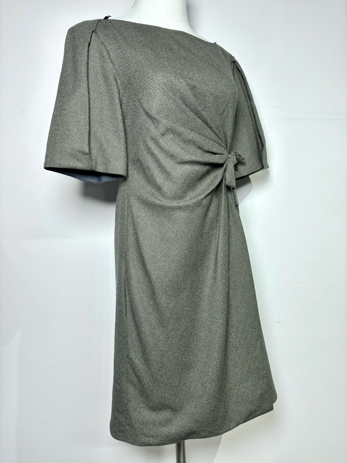 Women Size 42 ( 6 US) Gucci Olive Green, Black Tweed Sheath Dress