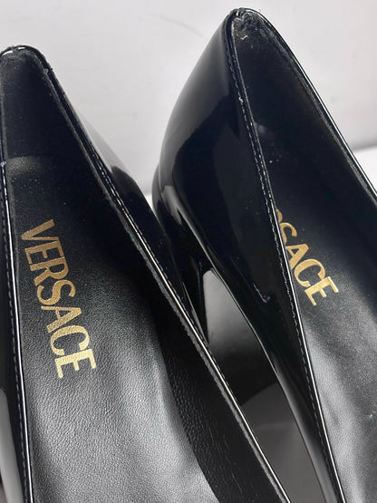 W Shoe Size 38 (8 US) Versace Black Patent Leather Women's Pre-owned Pump