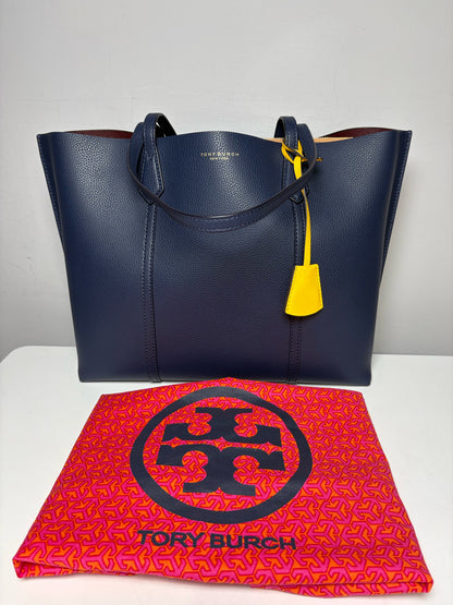 Women's Tory Burch Perry Triple Compartment Tote Navy Blue Pre-owned, NWT
