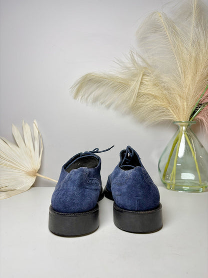 Bugatchi Navy Suede Solid Size 11 Men's Shoes