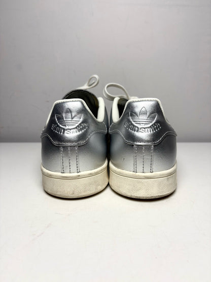 Women's Shoe Size 9 Adidas Stan Smith Metallic Silver Leather Pre-Owned Sneakers