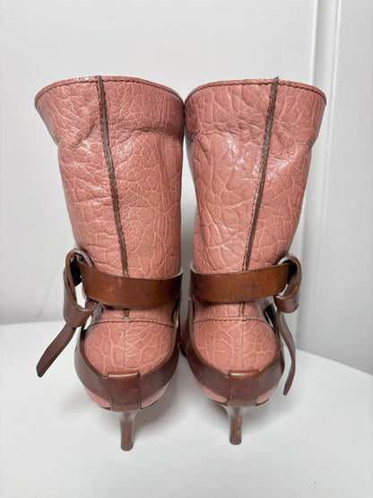 W Shoe Size 38.5 Louis Vuitton Pink Leather Boots