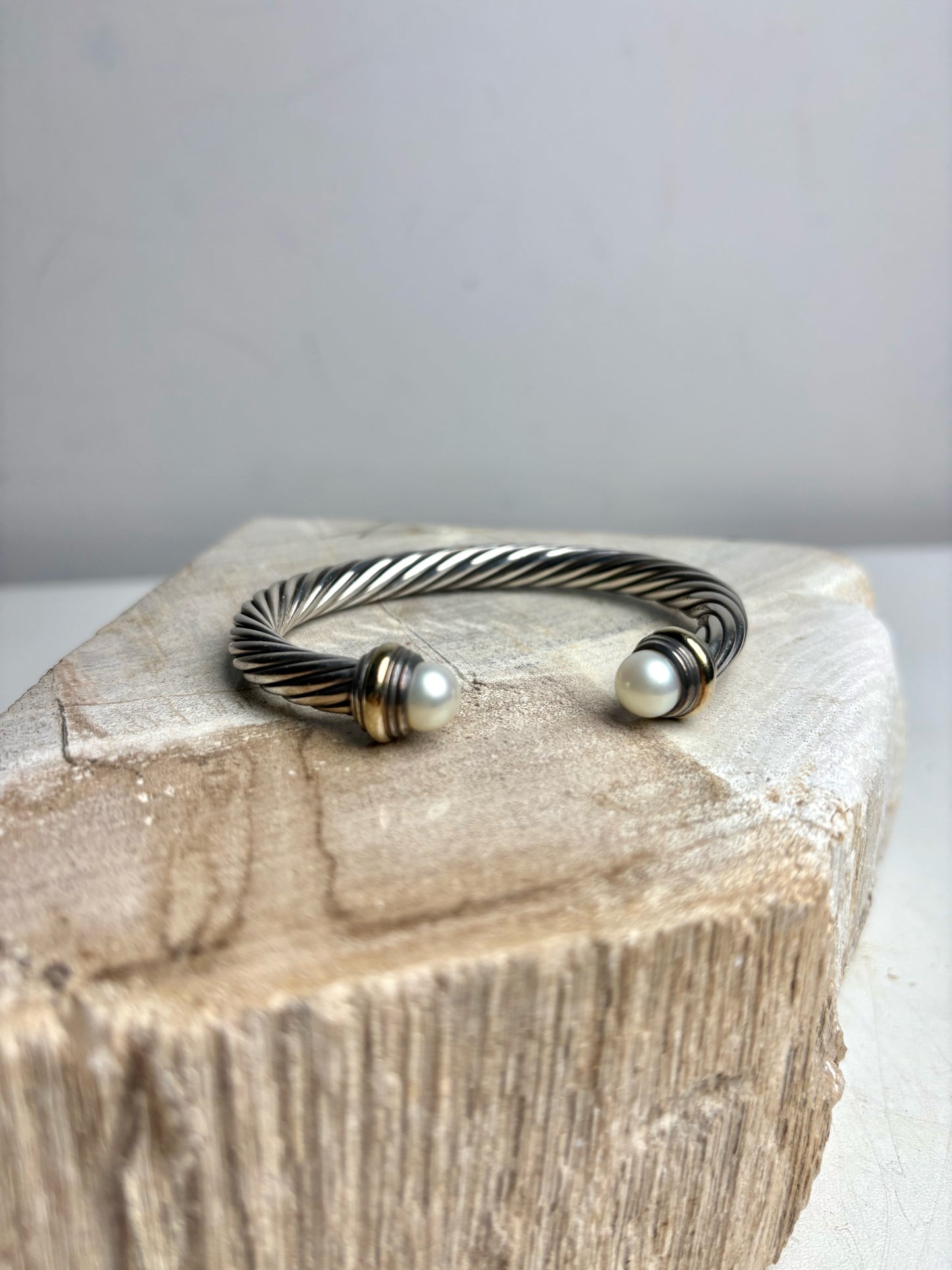 David Yurman Cable Pre-owned Pearl Bracelet