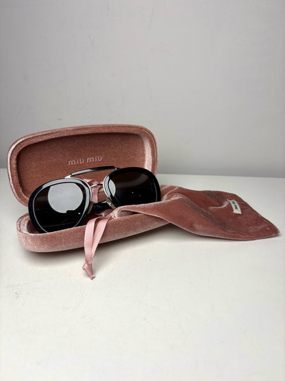 Miu Miu Women's Pre-owned Black Acetate Sunglasses