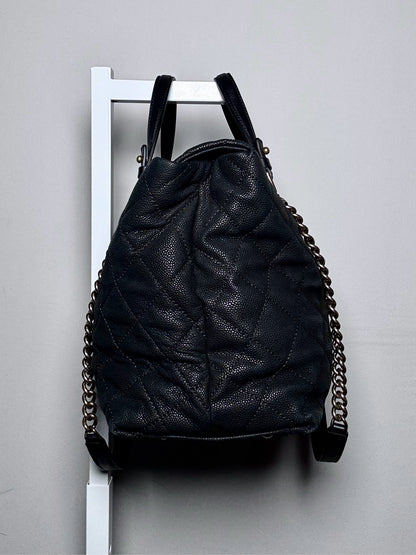 Leather Chanel Quilted Vintage Pre-owned Black Large Purse
