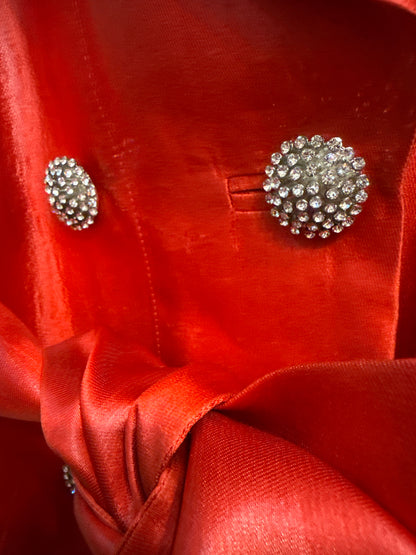 Women Size 8 Edition Georges Chakra Couture Long Red Trench Coat/Dress Coat