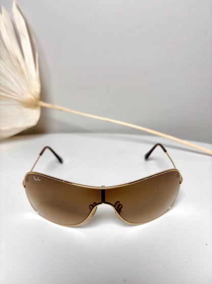 Metal Ray Ban Brown, gold Sunglasses