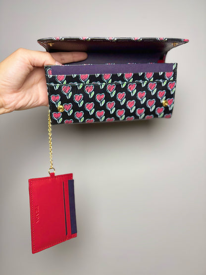 Prada Leather NWT Black Cowhide Vitello Move Love Continental Wallet