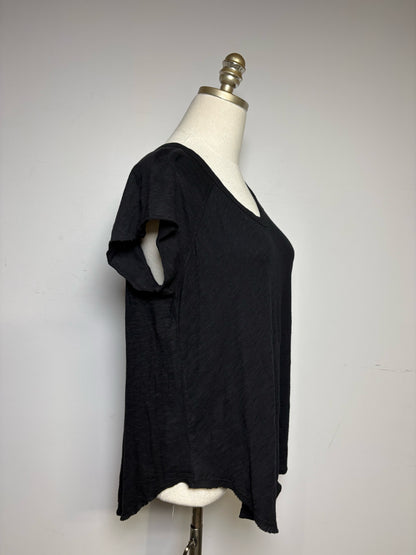 Size L Wilt Black Solid Women's Pre-owned T-shirt