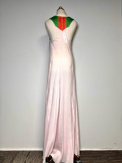 Women Size S Mara Hoffman Pink Solid w/Embroidery Midi Dress