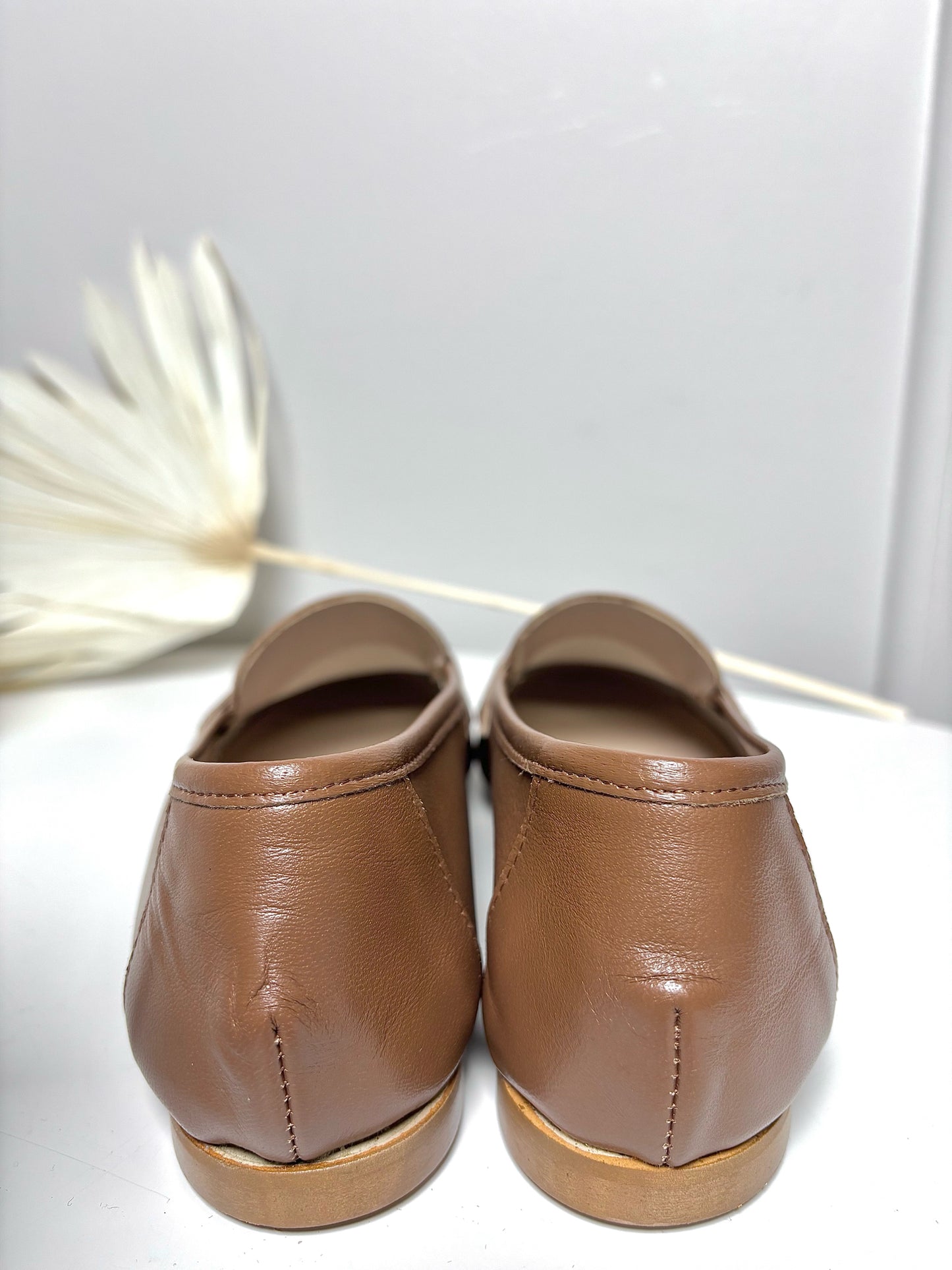 W Shoe Size 39 (8.5 US) Michele Lopriore Camel Leather Paola Loafers