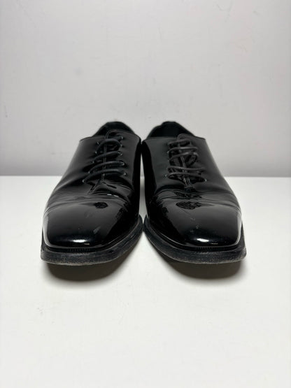 Men Shoe Size 7 Manolo Blahnik Black Patent Leather Pre-Owned Oxford Dress Shoes