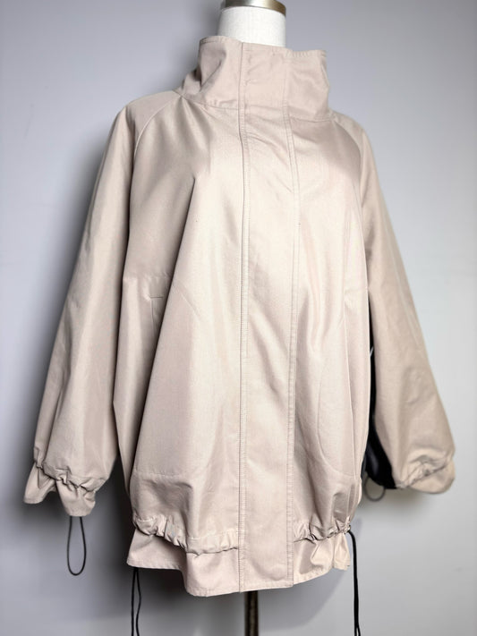 Women Size 16 (XL) Marina Rinaldi Khaki Colorblock 65% Cotton 35% Polyester Coat