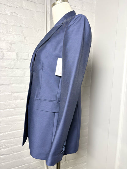 Women Size 2M Lafayette 148 Blue Wool Blend Blazer