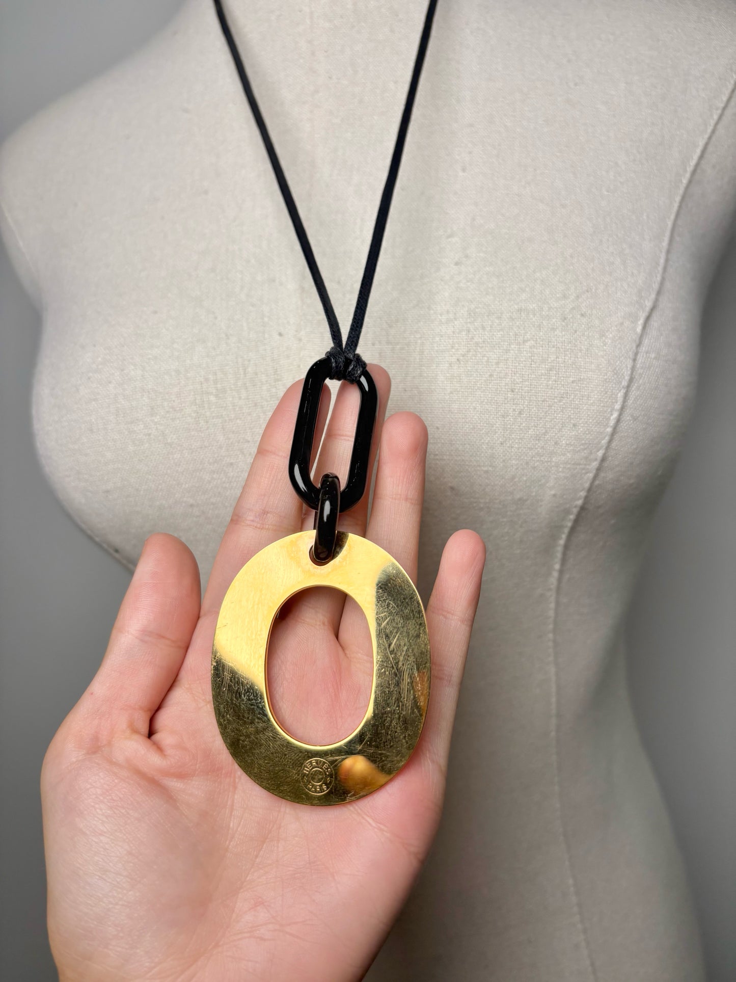 Hermes Permabrass, Horn Leather Cord Mayance Isthme O Necklace