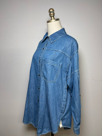 Women Size 8 3.1 Phillip Lim Blue Denim Pure Cotton Pre-Owned Button-Down Shirt