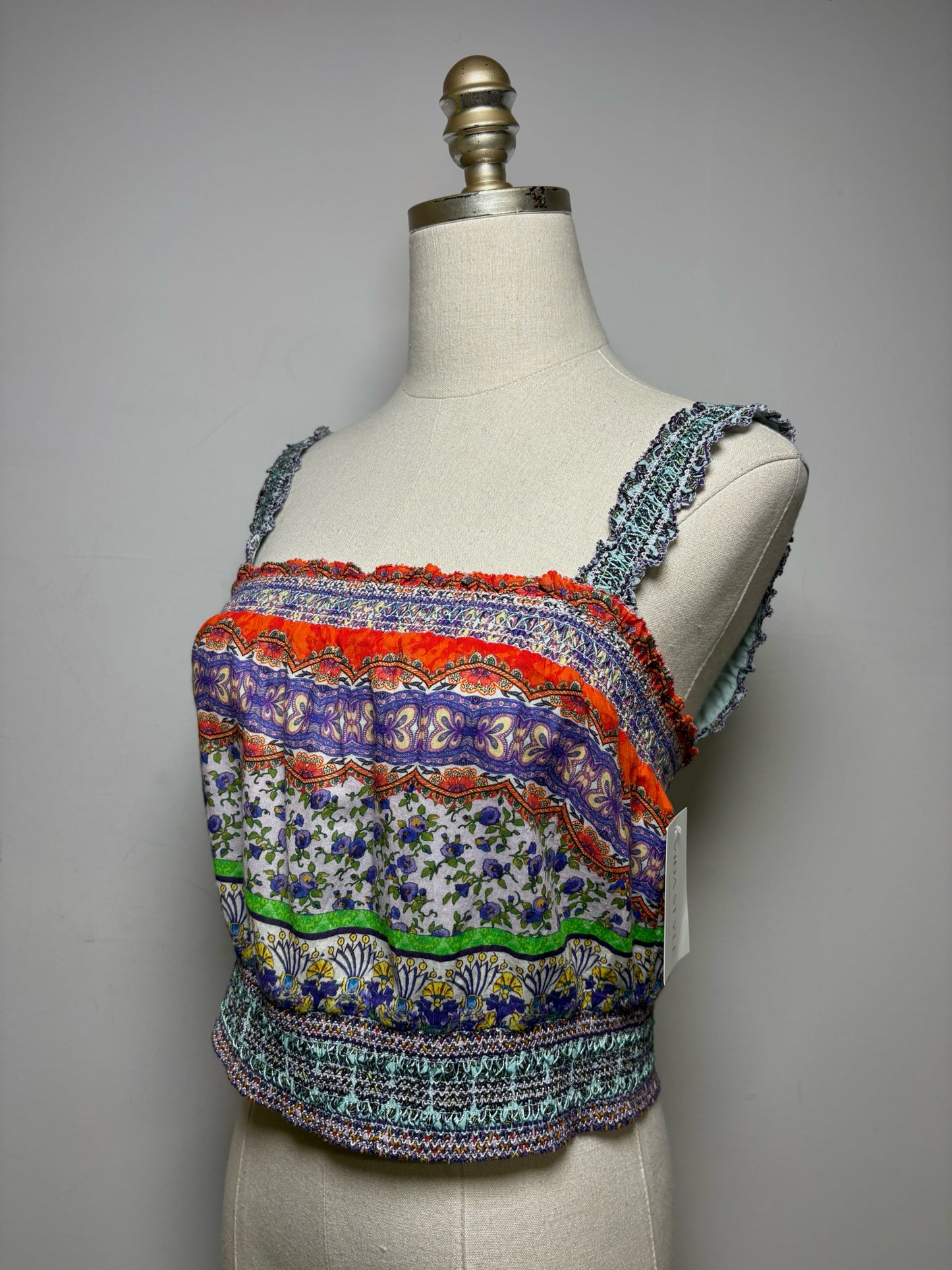 Women Size M Alice + Olivia Ritzy Multicolor Print NWT Pre-owned Top