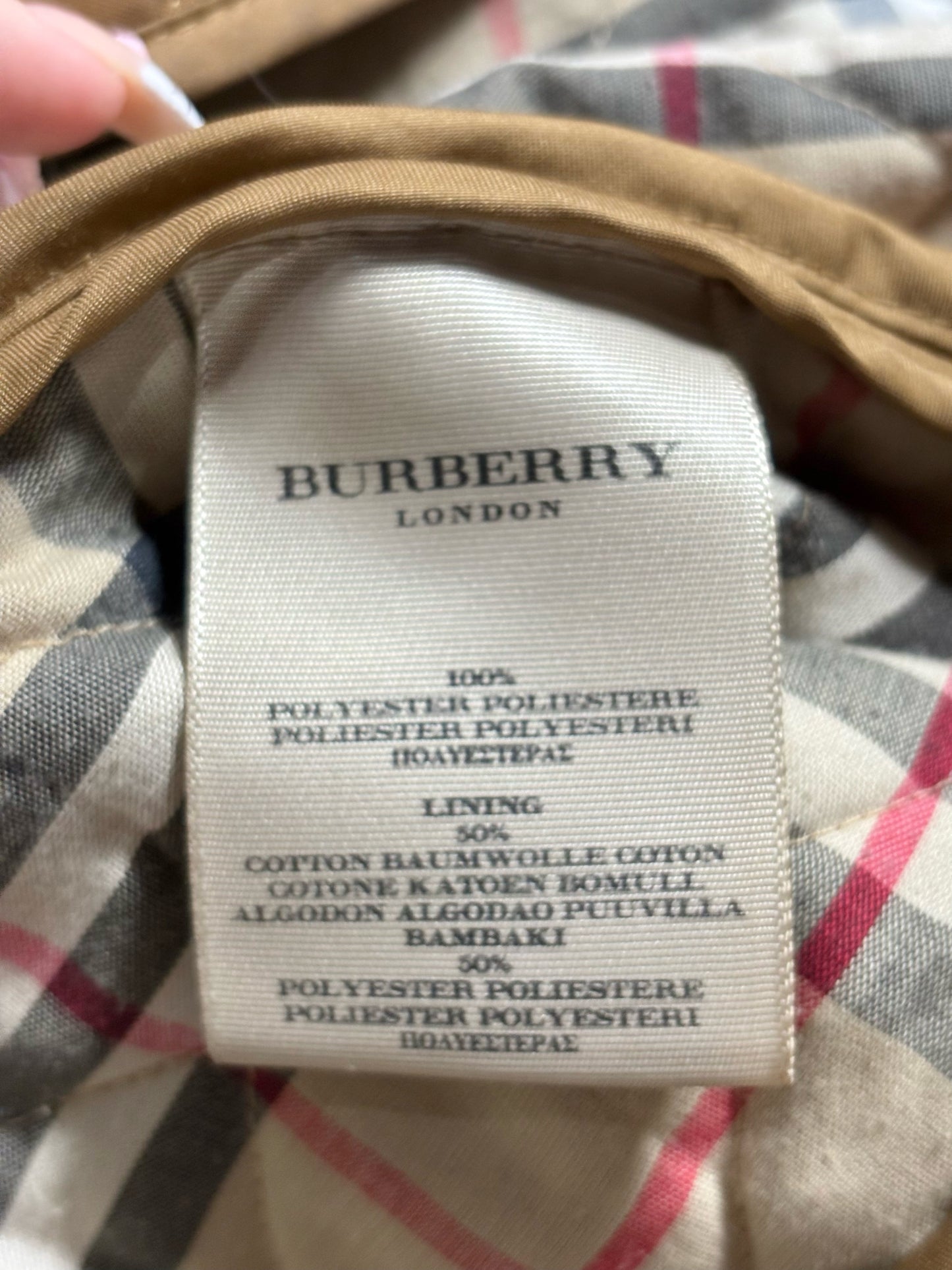 Pre-Owned Burberry Caramel Brown Quilted Women's Polyester Jacket Size L