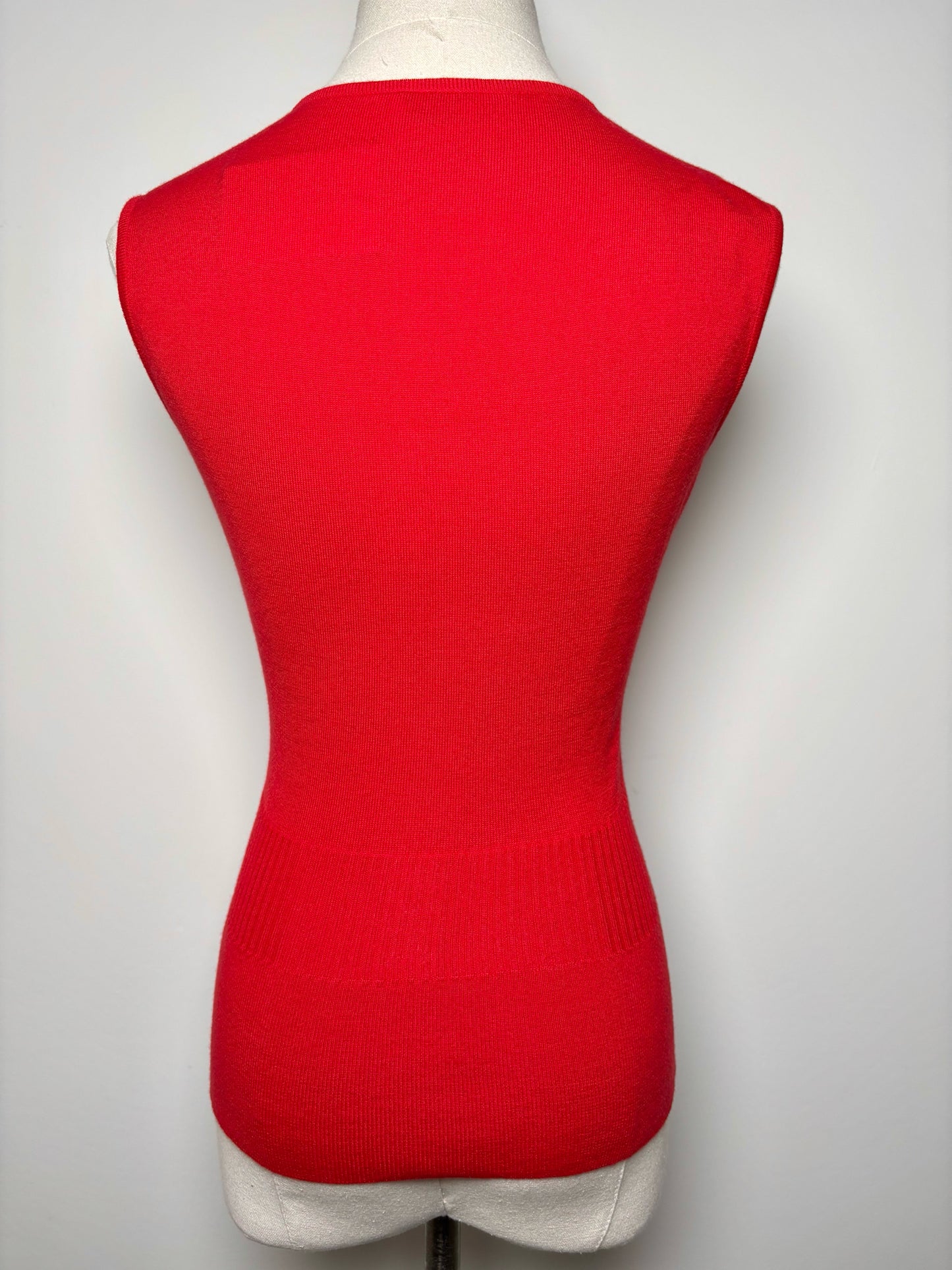 Women Size 44 (10, US) Valentino Red Solid Cotton, Acrylic Sweater