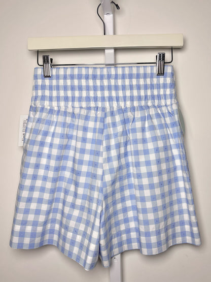 Women Size XS Hill House Blue, White Gingham NWT Cotton Shorts