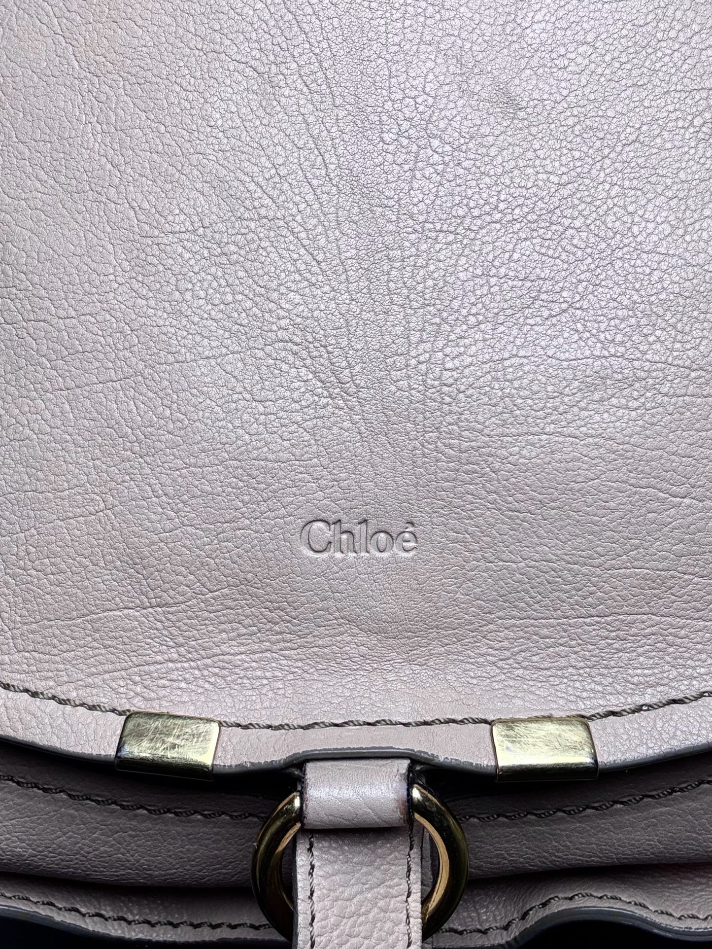 Leather Chloe Marcie Beige Shoulder Hobo Bag | Pre-owned