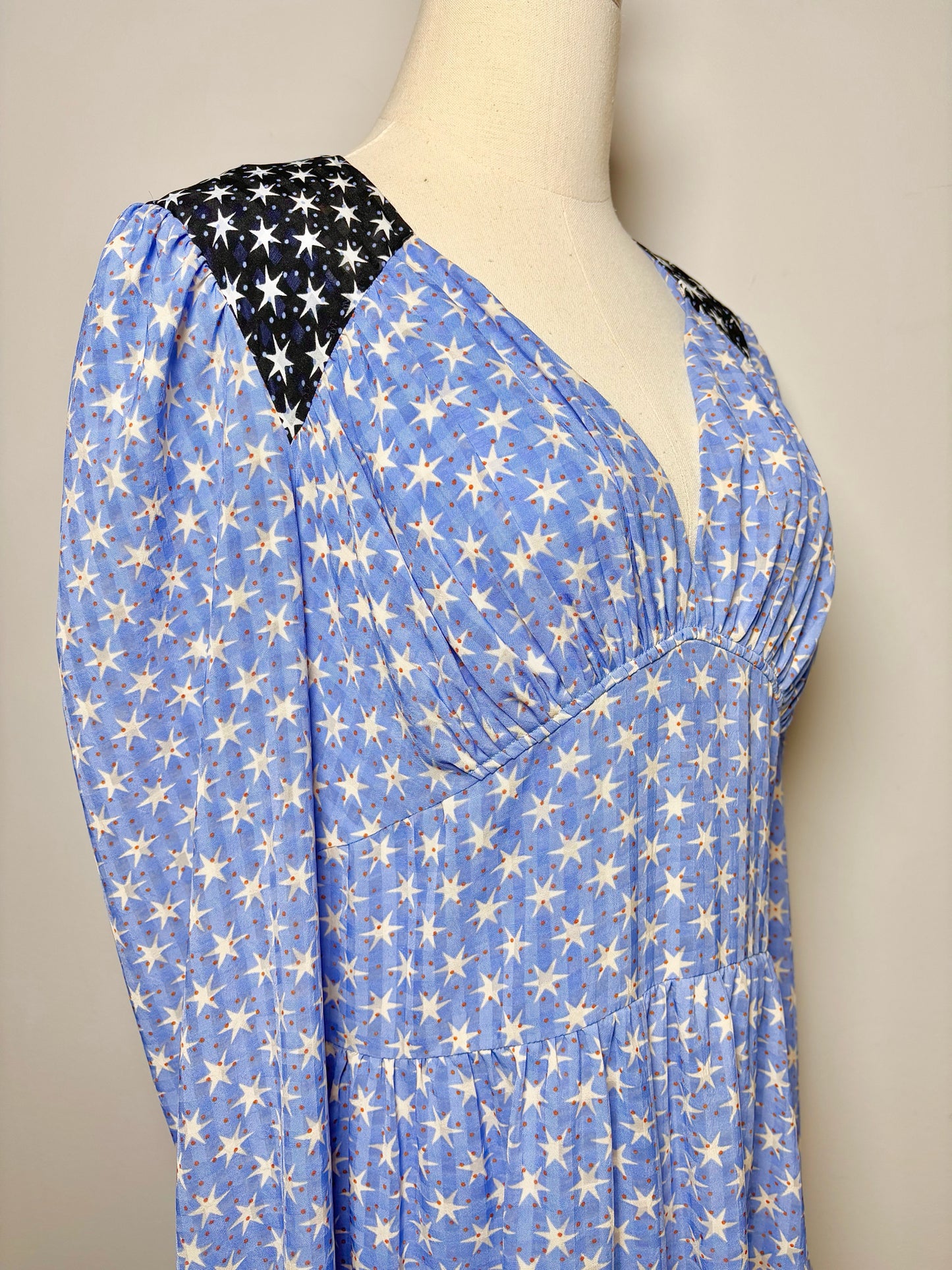 Women Size L Stine Goya Blue Stars Maxi Dress