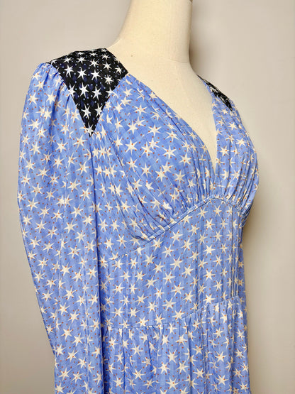 Women Size L Stine Goya Blue Stars Maxi Dress