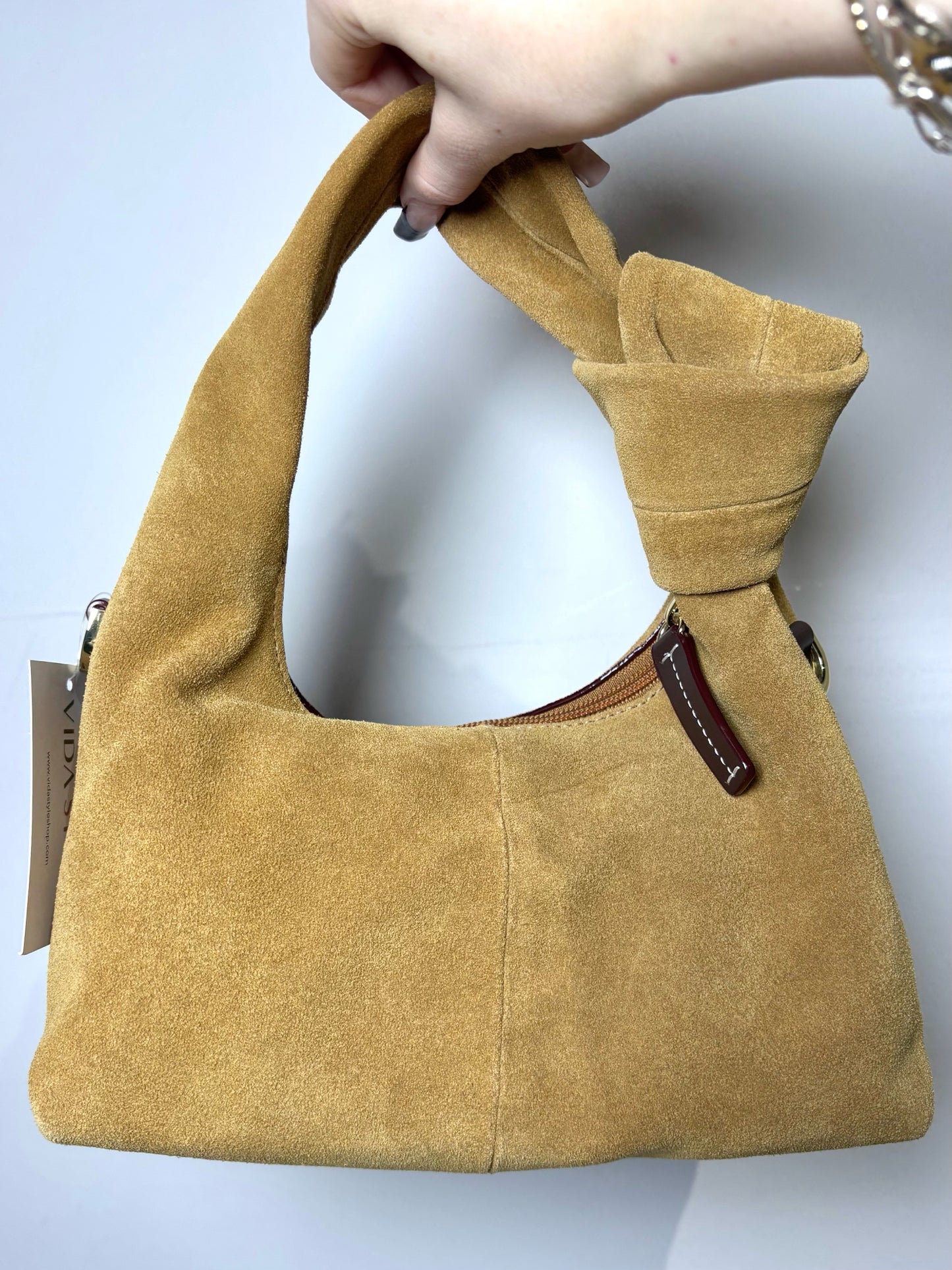 Suede Frances Valentin Tinsley Mini Hobo Knot  Bag
