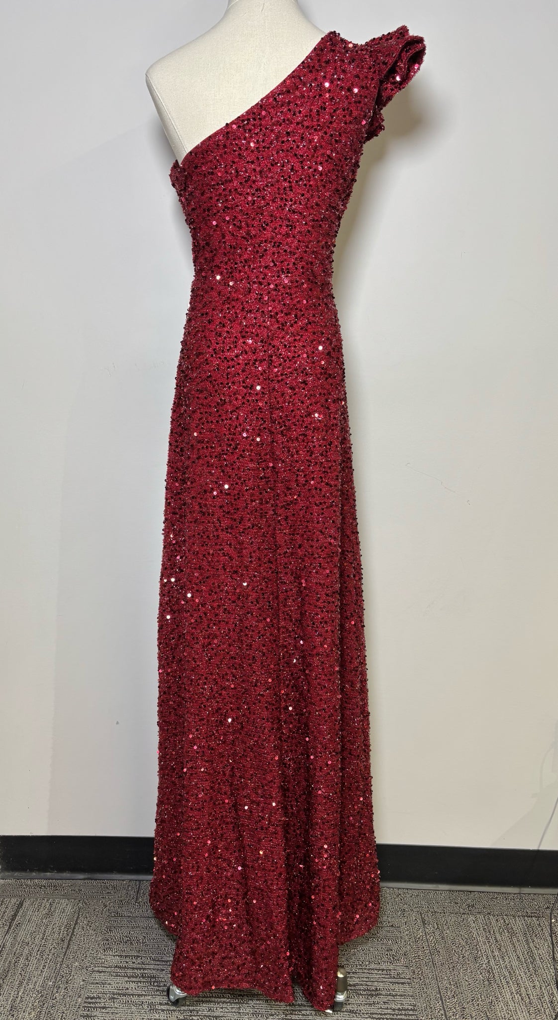 Women Size L Miss Ord Red Sequins Gown