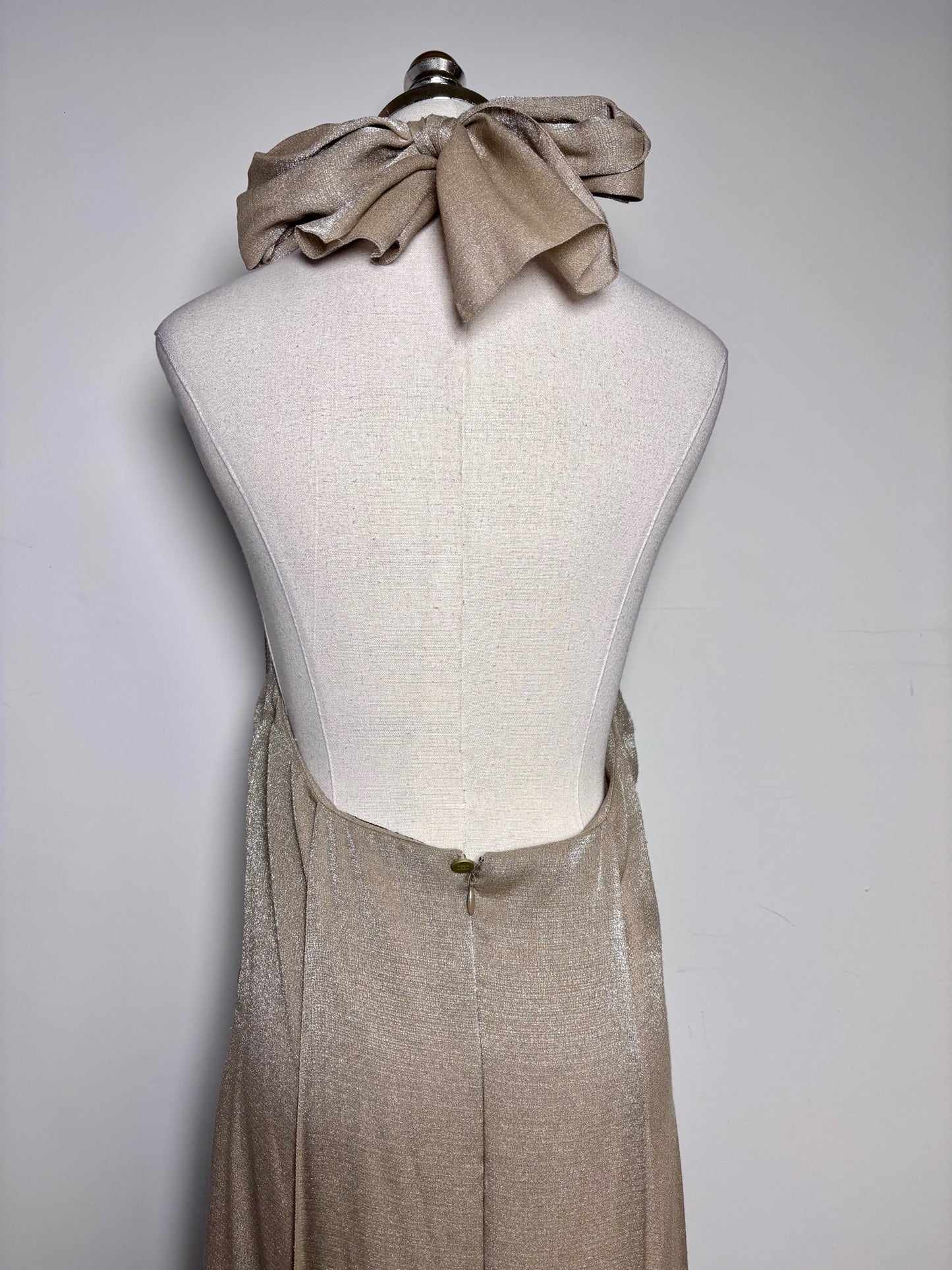 Chanel Boutique Spring 1999 Metallic Gold Gown - Vintage Pre-owned Size 38 (4)